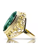 Vintage style Ring Emerald 14K Yellow gold vrc184y